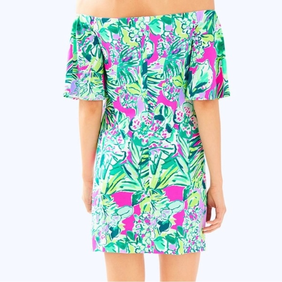 NWT Lilly Pulitzer Small Fawcett Off The Shoulder Dress in Early Bloomer - Picture 2 of 16
